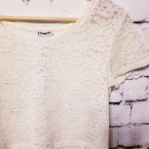 Express lace fitted top crop